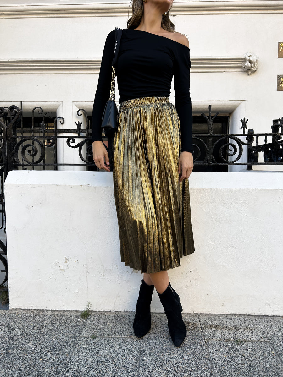 Gorman gold pleated skirt outlet