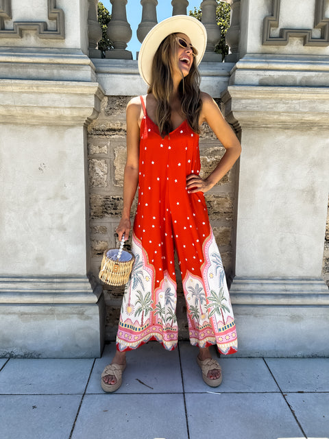 EFFIE Jumpsuit - Blush/Red