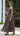 SAMARA Shirred Maxi Dress - Chocolate/Blue