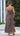 SAMARA Shirred Maxi Dress - Chocolate/Blue