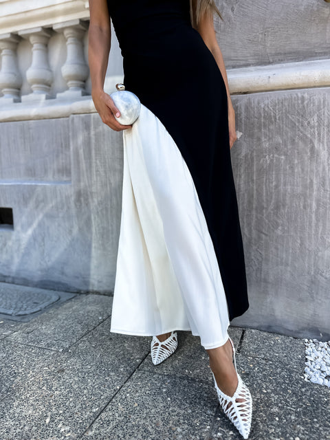 KRISTY Maxi Dres - Black/Cream
