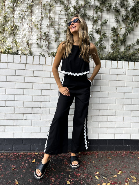 NERISSA Ric Rac Jumpsuit - Black
