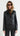 GENEVIEVE Faux Leather Jacket - Black