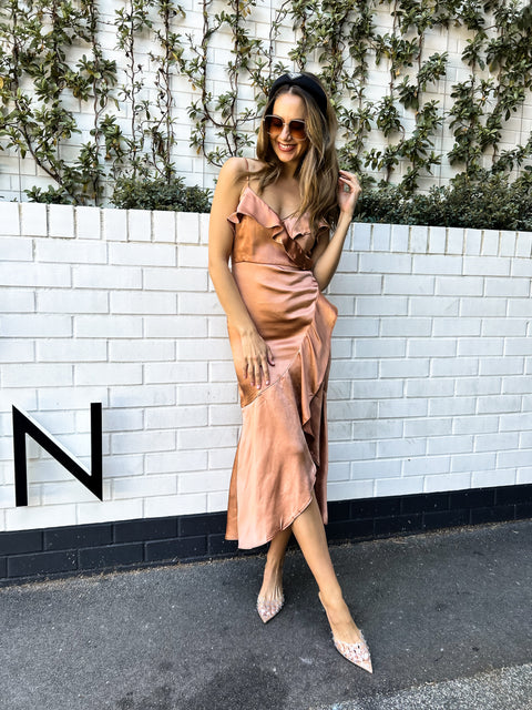 IMANI Midi Dress - Bronze