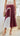 PORTER Pleated Midi Skirt - Burgundy/Ivory - Out With Audrey