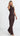 Ivy Wide Leg Knit Pants - Chocolate