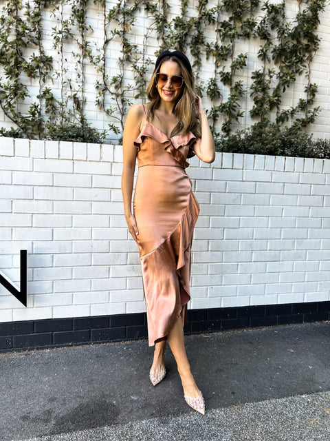 IMANI Midi Dress - Bronze