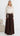 Tori Satin Scarf Wide Leg Pants - Chocolate