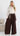 Tori Satin Scarf Wide Leg Pants - Chocolate