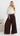 Tori Satin Scarf Wide Leg Pants - Chocolate