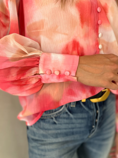 ERIKA Floral Print Top - Pink Floral