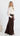 Tori Satin Scarf Wide Leg Pants - Chocolate