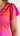 HALLIE Satin Midi Dress - Magenta Multi