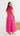 HALLIE Satin Midi Dress - Magenta Multi
