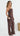 LIANA Wide Leg Pants - Chocolate Polka