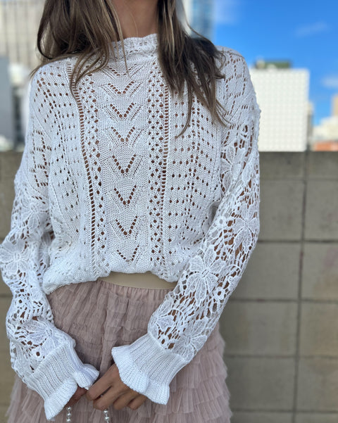 MILLIE Crochet Knit - White (Pre-order)