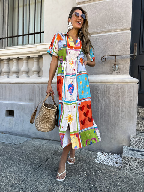 DOMINIC Belted Dress - Print