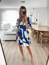 LIBERTY Tunic Dress - Blue/white
