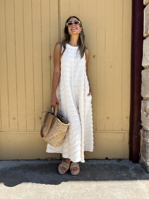 SARAH Pocketed Maxi Dress - Cream