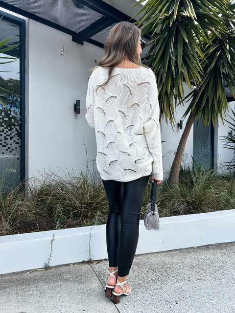 LILLIE Lace Oversize Knit - Off White (Pre-order)