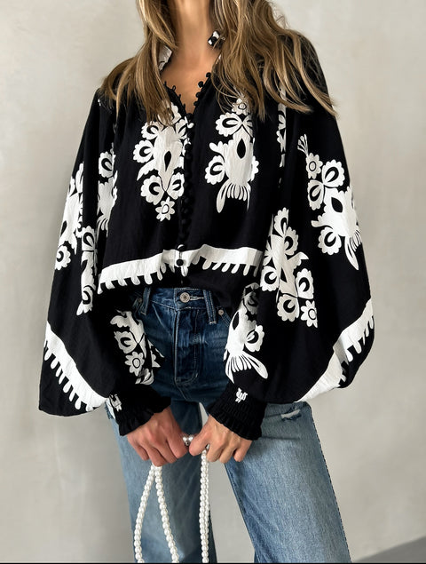 QUINN Balloon Sleeve Blouse - ROMA