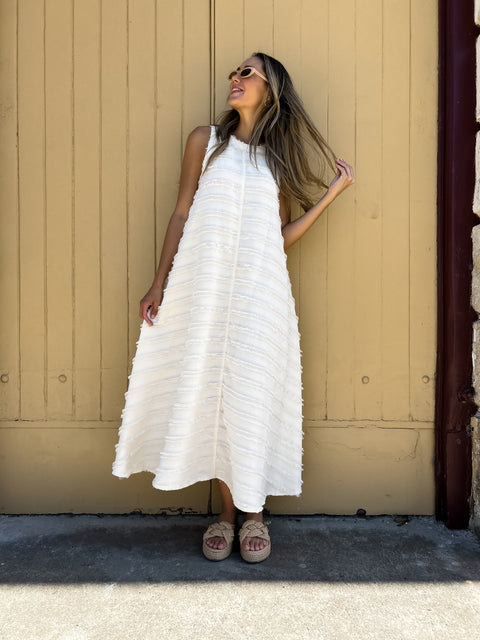 SARAH Pocketed Maxi Dress - Cream