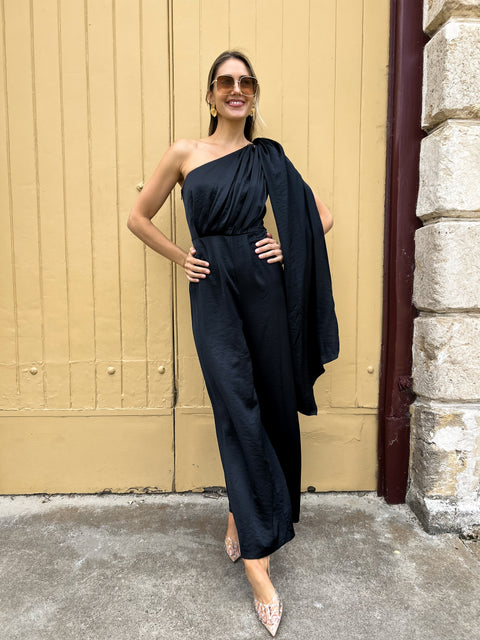 WINSLOW Draped Jumpsuit - Black