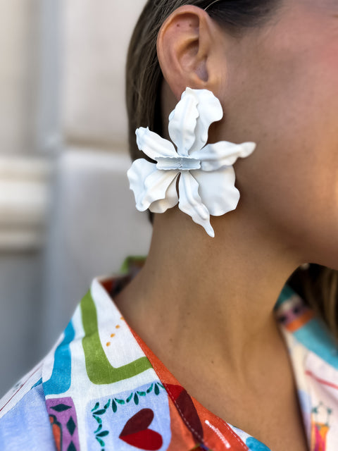 COCO Floral Earrings - White