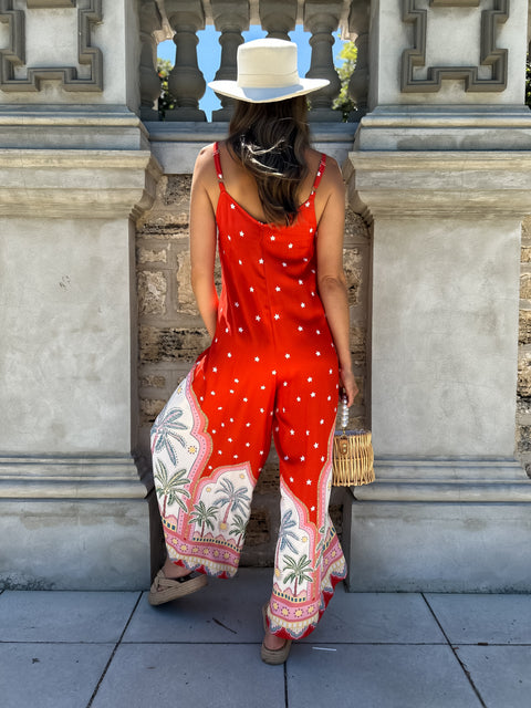 EFFIE Jumpsuit - Blush/Red