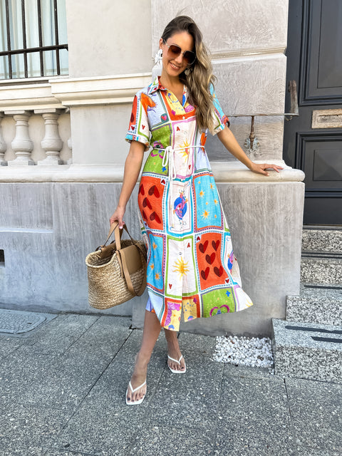 DOMINIC Belted Dress - Print