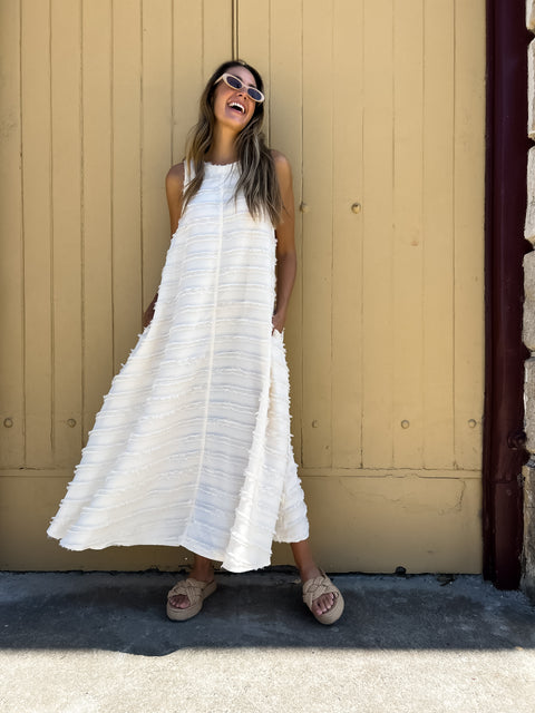 SARAH Pocketed Maxi Dress - Cream