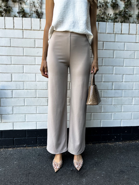 EMELIE Wide Leg Pant - Biscuit
