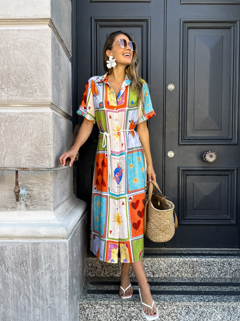 DOMINIC Belted Dress - Print