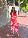 TAYLAH Pocketed Jumpsuit - Blush/Red