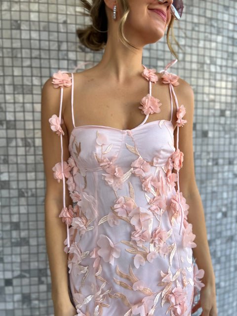 FLORENCE Floral Applique Midi Dress