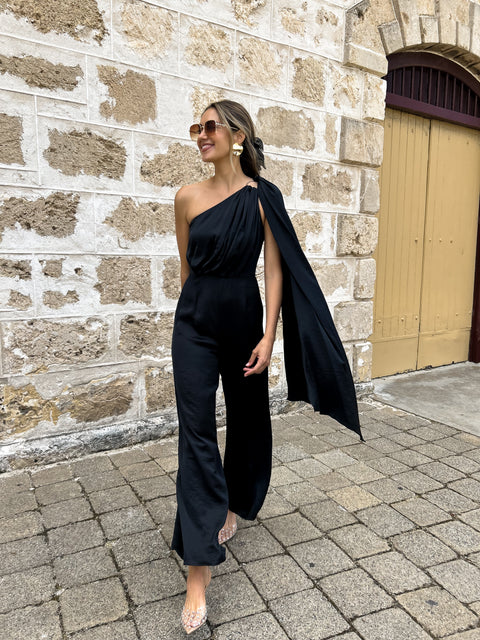 WINSLOW Draped Jumpsuit - Black