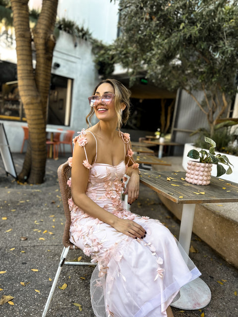 FLORENCE Floral Applique Midi Dress
