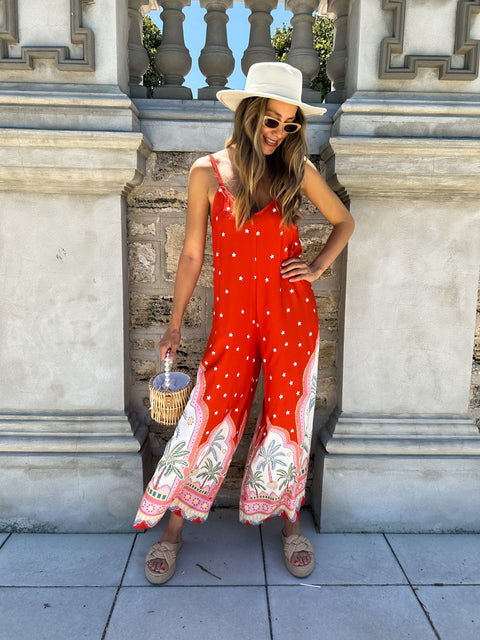 EFFIE Jumpsuit - Blush/Red