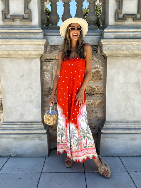 EFFIE Jumpsuit - Blush/Red