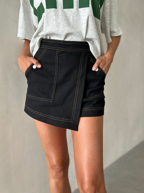 CAMDON Denim Skort - Black