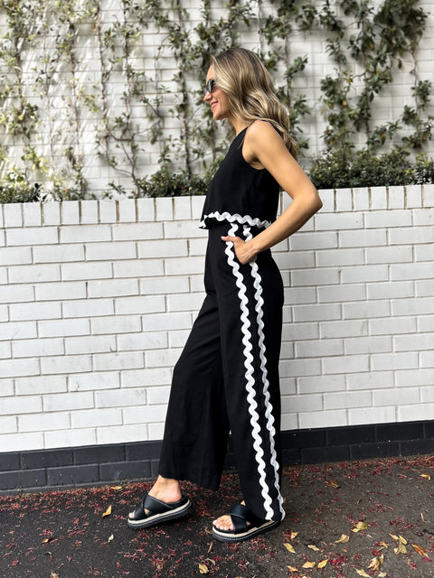 NERISSA Ric Rac Jumpsuit - Black