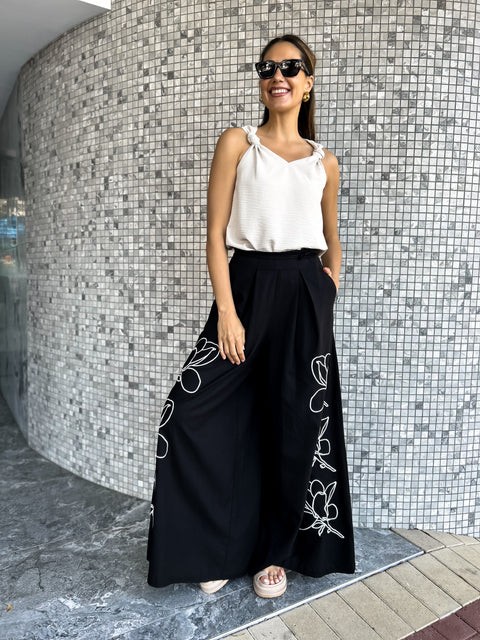 BESSIE Wide Leg Linen Pants