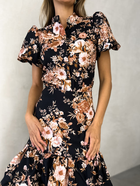 CATALINA Blouse - Black Floral