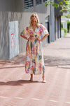 GIA Belted Midi Dress - Print