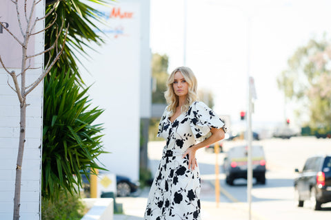 SAHARA Belted Midi - Cream/Black