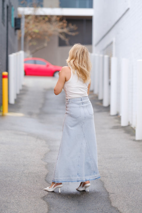 ORA Denim Maxi Skirt