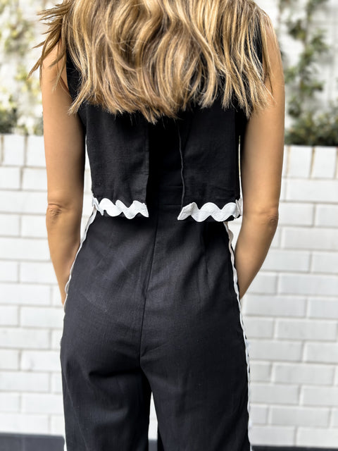 NERISSA Ric Rac Jumpsuit - Black