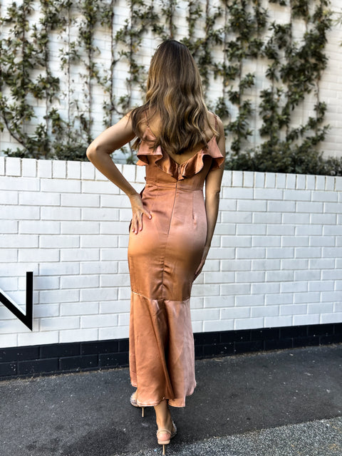 IMANI Midi Dress - Bronze