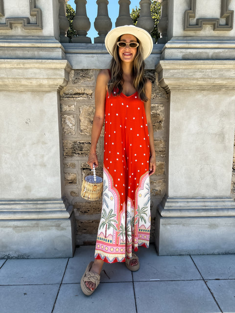 EFFIE Jumpsuit - Blush/Red