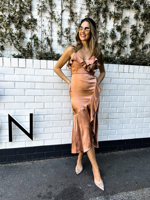 IMANI Midi Dress - Bronze